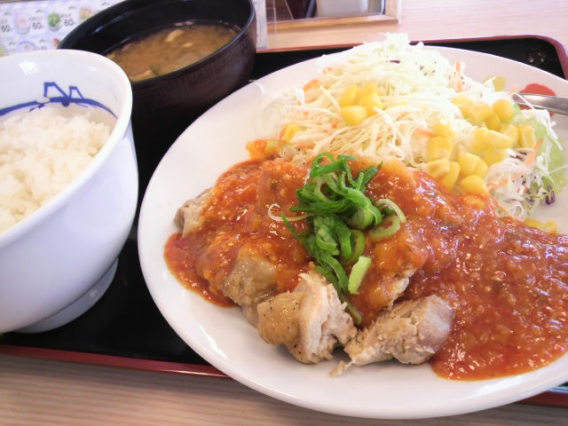 松屋 鶏のチリソース定食