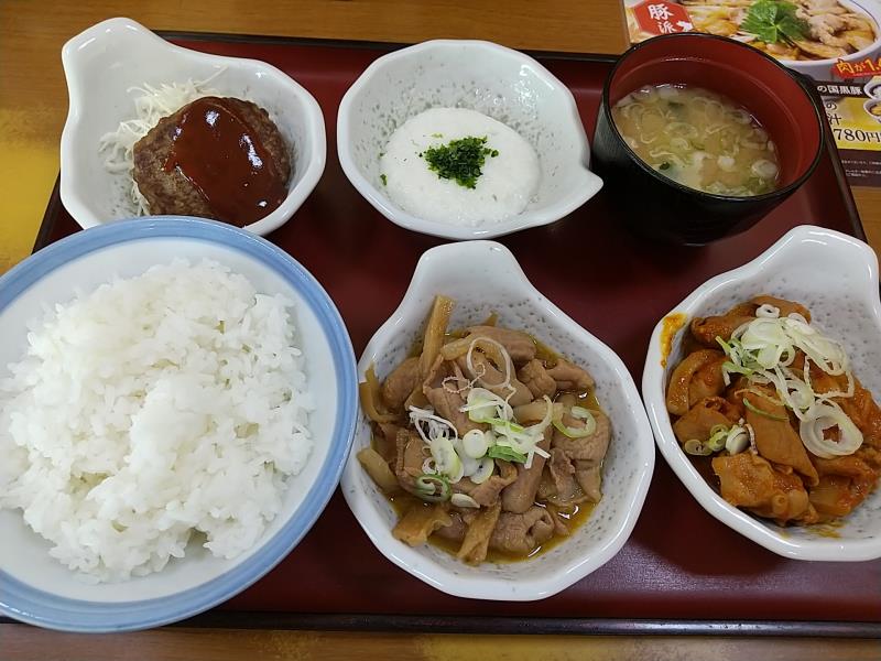山田うどん食堂の「パンチ食べくらべ定食」